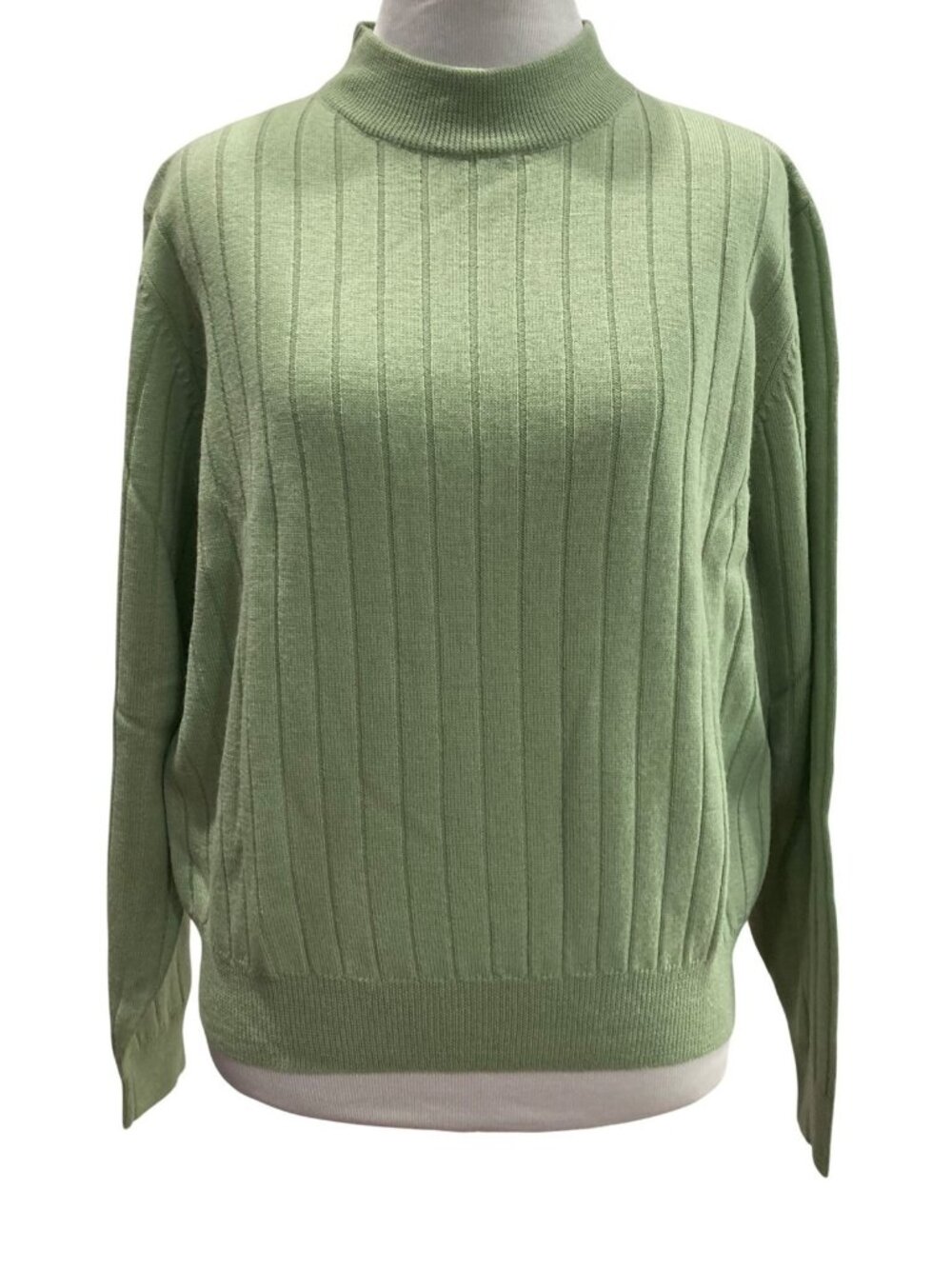Vtg 90s Charter Club Wool Sweater PL Sage Green Preppy Old Money Quiet Luxury